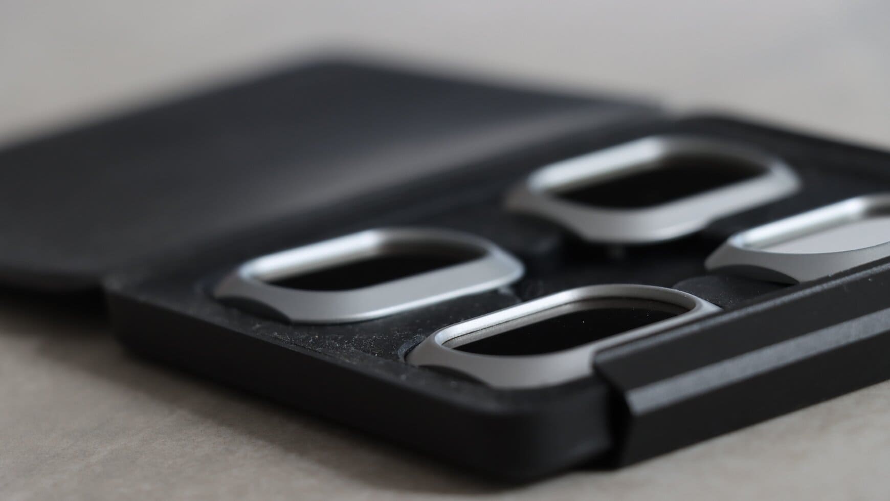 4 drone nd-filters in filtersetje op tafel
