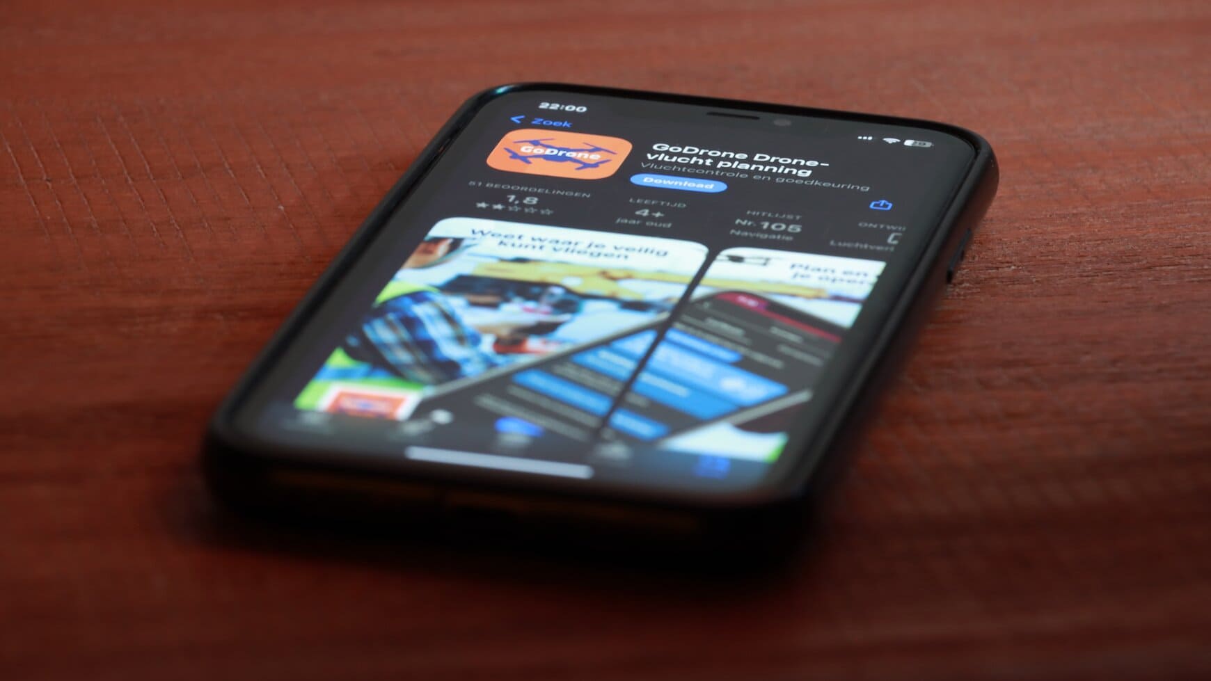 GoDrone app in appstore die no-fly zones laat zien