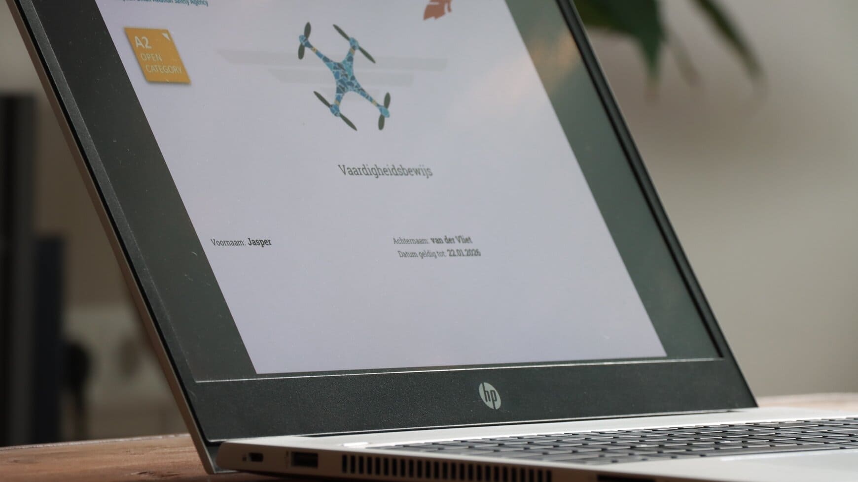 drone brevet gehaald beeldscherm