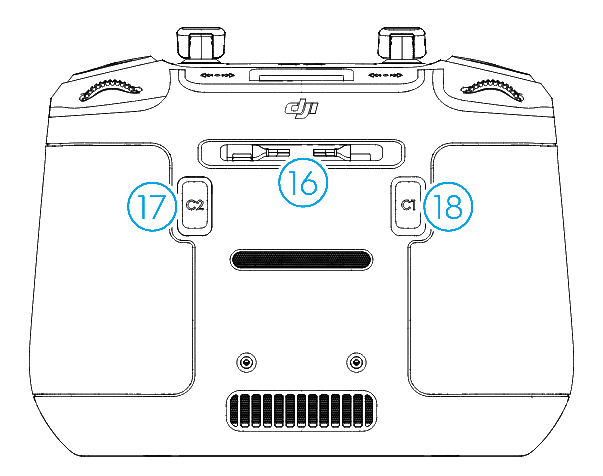 Drone smart controller achterkant illustratie