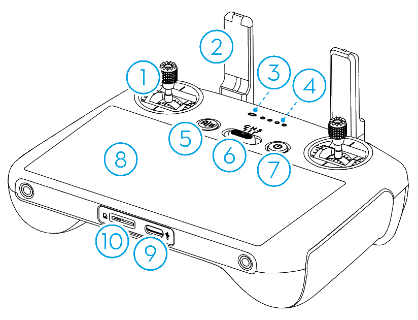Drone smart controller voorkant illustratie