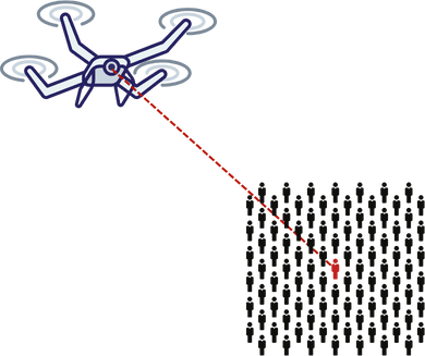 drone traceert verdachte persoon in mensenmenigte drone traceert verdachte persoon in mensenmenigte