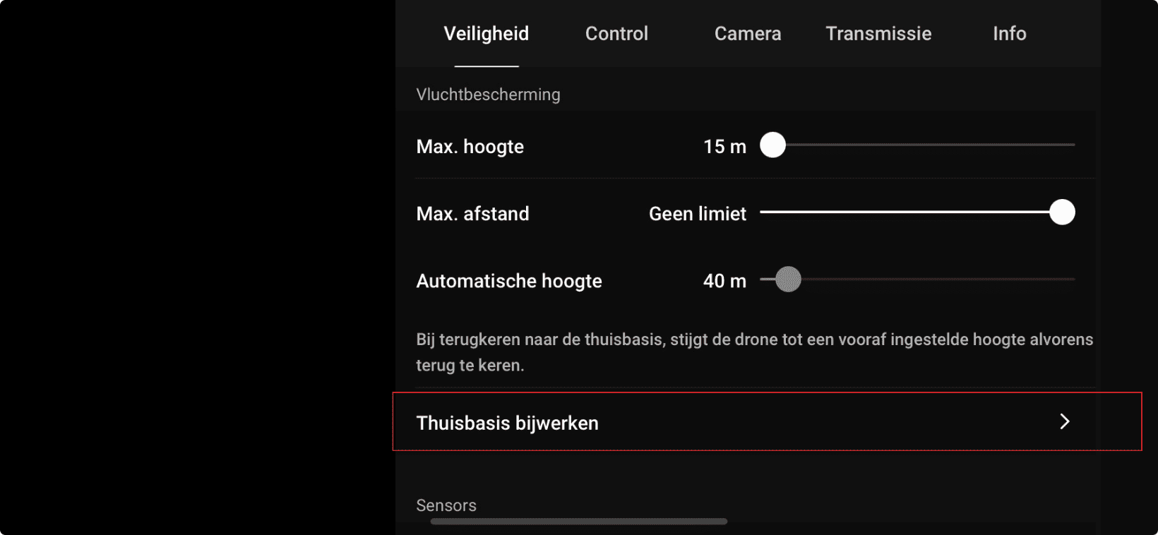 home point instellen drone landen instellingen home point instellen drone landen instellingen